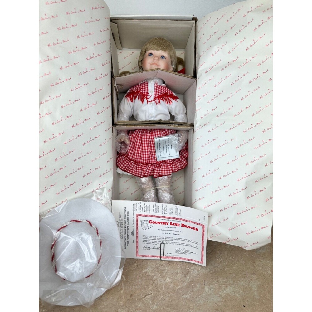 1995 Danbury 20"‎ COUNTRY LINE DANCER DOLL "AMBER" by Artist Karen Scott NIB